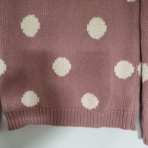 Garnet Hill Polka Dot Sweater Top Pink Size Small - Picture 8 of 11